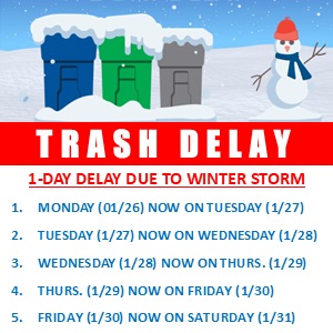 Winter Storm Trash Delay